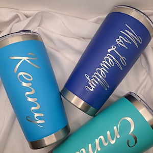 Personalised Coffee Tumbler Insulated Bottle Reusable Drinks Thermos Skinny Personalised Mug Engraved Travel Custom Name Cup Teacher