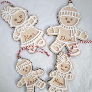 Gingerbread Christmas Ornaments – Festive Holiday Tree Decor Personalised, Class sets available