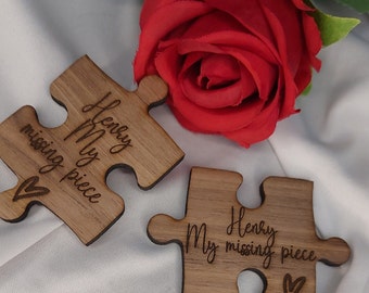 Personalisierte My Missing Piece Jigsaw, Andenken Magnet, Valentinstag Geschenk, romantisches Geschenk für ihn ihr, Hochzeit / Jahrestag Geschenk Freundin