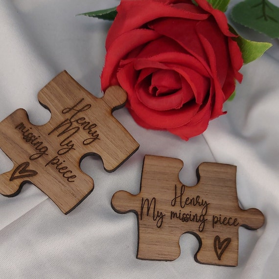 Personalised My Missing Piece Jigsaw, keepsake magnet, Valentines Gift, Romantic Present for Him Her, Wedding/Anniversary present Girlfriend