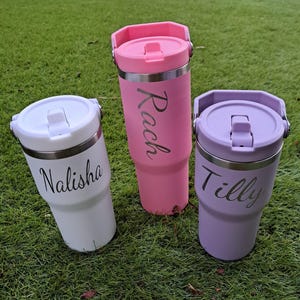 School water drinking bottle leakproof popular 30oz & 20oz style Personalised Engraved large insulated tumblers with lid handle cold drinks