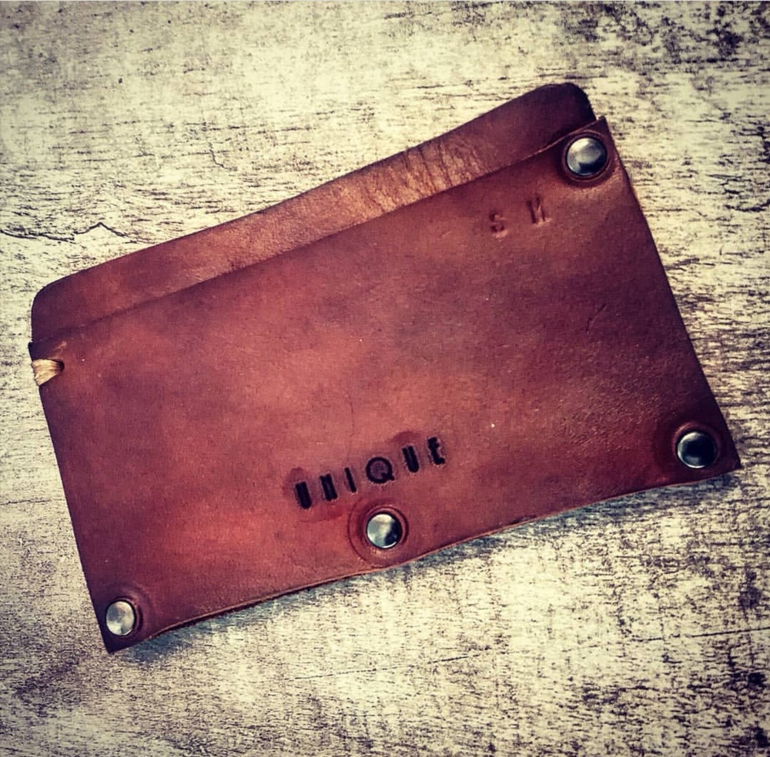 Handmade raw leather paper holder Etsy