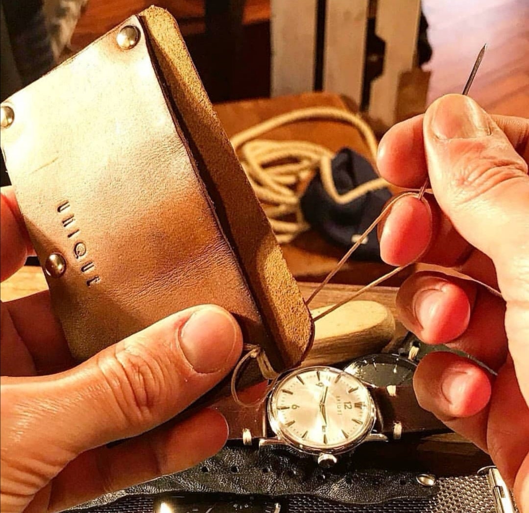 Handmade raw leather paper holder Etsy