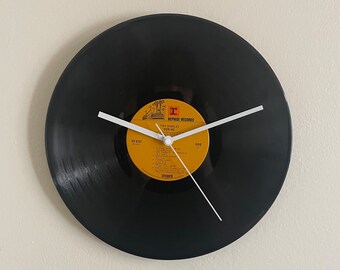 Vinyl Record Clock 12" | Made From Real Upcycled Vintage Vinyl