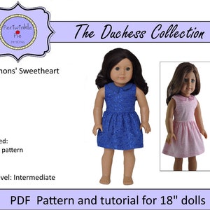 18 inch Doll Clothes Pattern. Periwinkle Pie &quot;Solomons&#39; Sweetheart&quot; PDF Pattern fits dolls like American Girl®