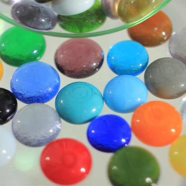 Cheap mix set of glass cabochons Round shape Hand made For jewelry decor interior DIY 15mm-23mm 30pcs