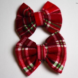 Red and black Plaid Hair bow