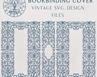 Gothic Book Cover SVG – Antique Style Bookbinding Design for Cricut, Historical Journal Cover, Vintage DIY Book Spine & Back File