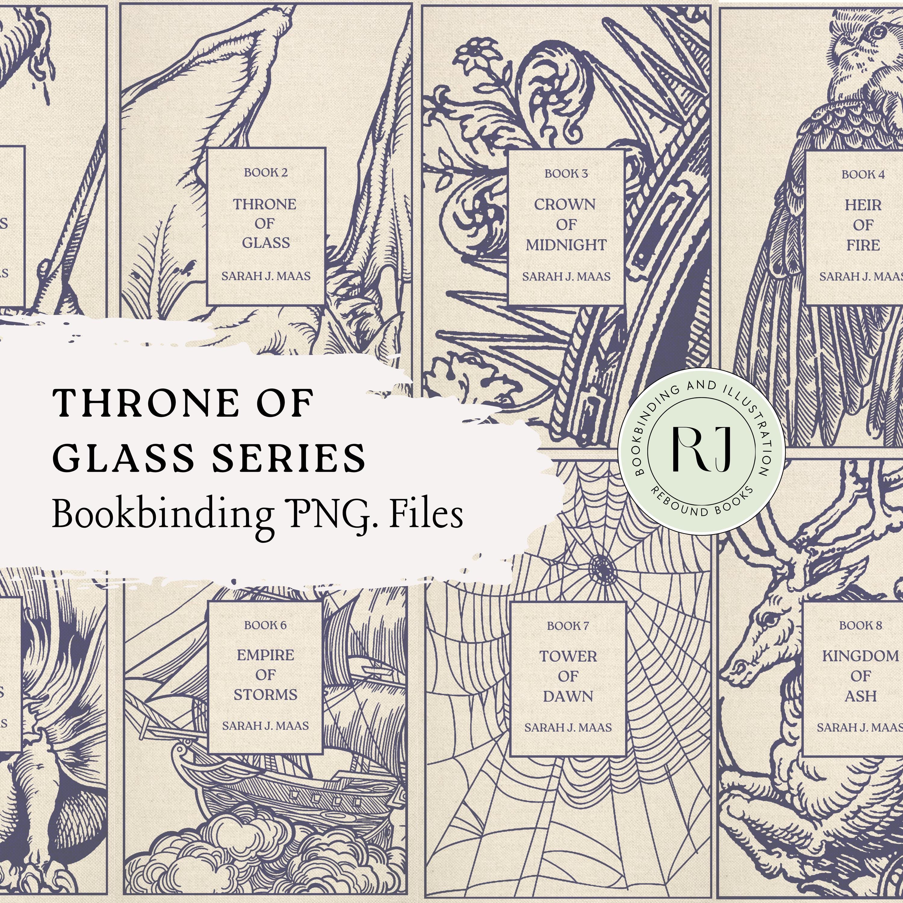 Throne Of Glass Series Bookbinding Cover Design PNG Files Full Set Of 