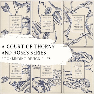 File PNG e SVG per la copertina del libro della serie "A Court of Thorns and Roses" - Set completo di design - Libri Sarah J Maas per Cricut Vinyl