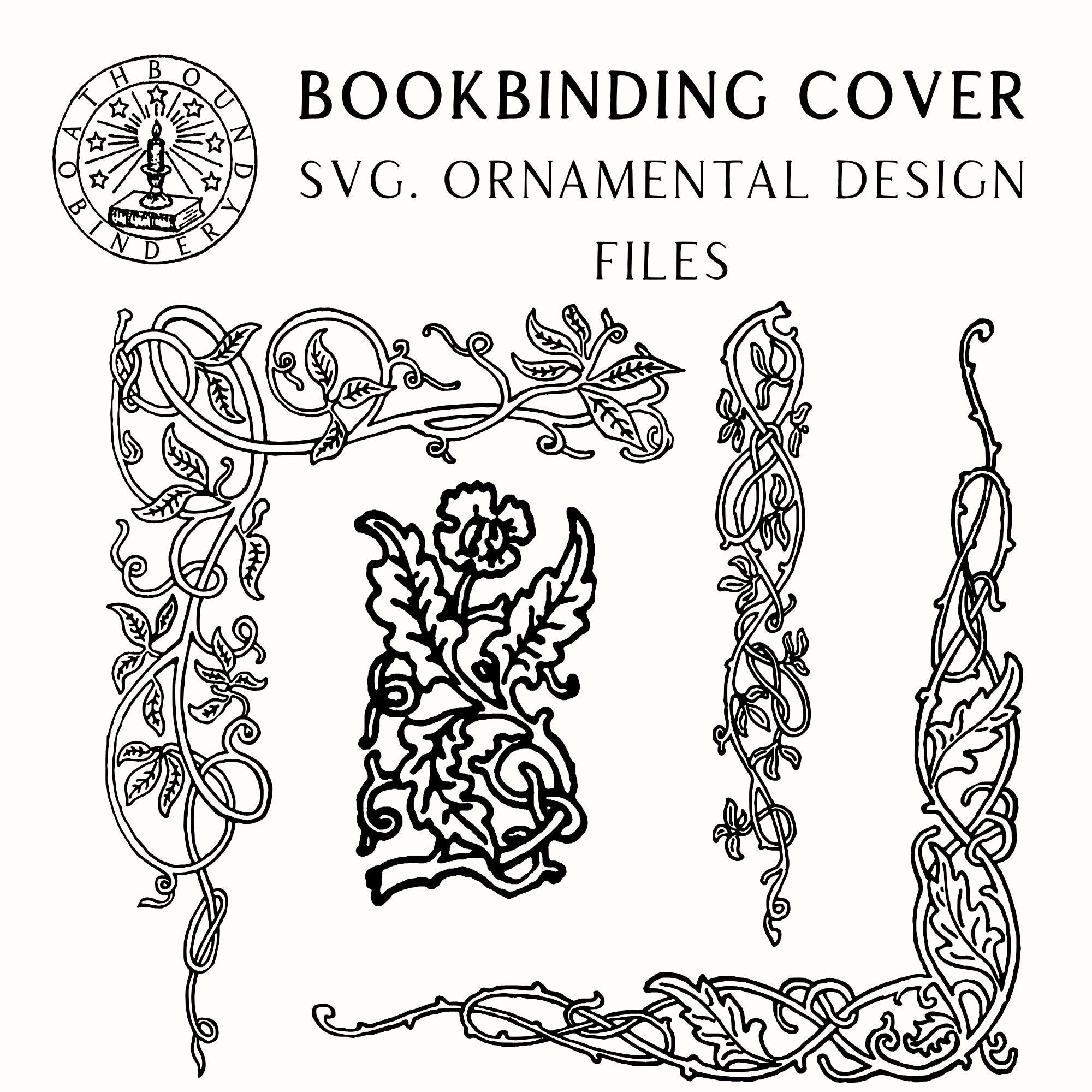Antique Bookbinding Ornamental Covers SVG Cut Files - Vintage Fairytale Front Cover Silhouette Design for Cricut