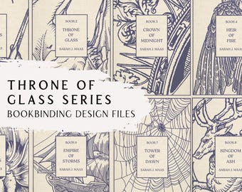 Throne of Glass Series Bookbinding Cover Design PNG Files – Full Set of Designs - Sarah J Maas Books for Cricut & Silhouette Vinyl Cutting