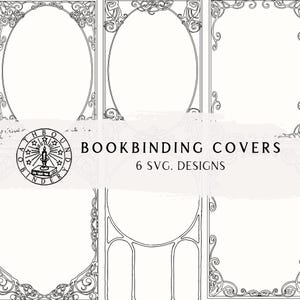 Motifs de reliure de la couverture - 6 fichiers SVG coupés pour reliures | Cricut/Machines de découpe