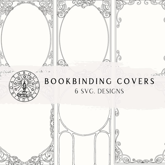 Bookbinding Front Cover Designs - 6 SVG Cut Files for Rebound Books | Cricut/Cutting Machines