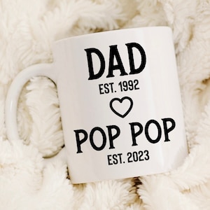 Benutzerdefinierte Pop Pop Tassen, personalisierte Pop Pop Tasse, zum ersten Mal Pop Pop Geschenk, gefördert zu Pop Pop, individuelle Zukunft Pop Pop Tasse, Poppop Opa