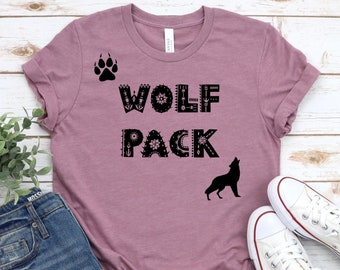 Camisa de manada de lobos, camisa de lobo, conjunto de camisas familiares, camiseta de manada de lobos, camisa de lobo, camisas de lobo, camiseta de lobo, camisa linda de manada de lobos, camisa de lobos