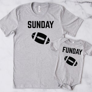 Dad and Baby Matching Shirts, Father Son Shirts, Father Daughter, Sunday Fun Football Shirts, Matching T-shirts, Fathers Day Gift for dad