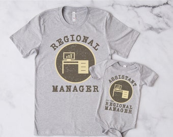 Regionsleiter Assistent des Regionsleiters Passende Papa Baby Shirts Säugling Bodysuit Strampler Ein Stück Vatertag Büro Humor