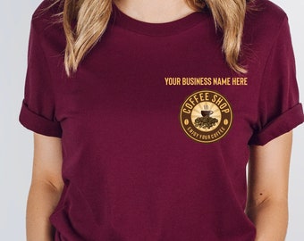 Customized Coffee Shop Logo Shirt, Customized Coffee Logo Shirt, Custom Coffee Shirt, Coffee Business, Coffee Shop Uniform, Coffee Company