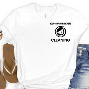 Camiseta con logotipo de empresa de limpieza personalizada, camiseta con logotipo de empresa de limpieza personalizada, camiseta de empresa de limpieza, camiseta de empresa de limpieza de casas, empleada doméstica