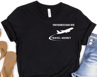 Customized Travel Agency Logo Shirt, Custom Travel Agent Logo Shirt, Travel Agency Business Logo Shirt, Travel Agency Uniform, Travel Logo
