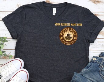 Customized Coffee Shop Logo Shirt, Customized Coffee Logo Shirt, Custom Coffee Shirt, Coffee Business, Coffee Shop Uniform, Coffee Company