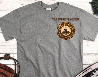 Customized Coffee Shop Logo Shirt, Customized Coffee Logo Shirt, Custom Coffee Shirt, Coffee Business, Coffee Shop Uniform, Coffee Company