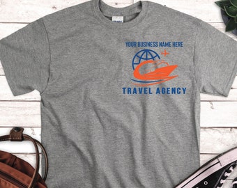 Customized Travel Agency Logo Shirt, Custom Travel Agent Logo Shirt, Travel Agency Business Logo Shirt, Travel Agency Uniform, Travel Logo