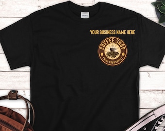 Customized Coffee Shop Logo Shirt, Customized Coffee Logo Shirt, Custom Coffee Shirt, Coffee Business, Coffee Shop Uniform, Coffee Company