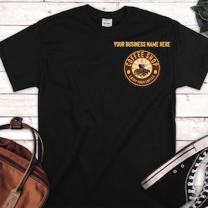 Chemise logo café personnalisée, Chemise logo café personnalisée, Chemise café personnalisée, Entreprise de café, Uniforme café, Entreprise de café