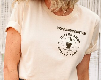 Customized Coffee Shop Logo Shirt, Customized Coffee Logo Shirt, Custom Coffee Shirt, Coffee Business, Coffee Shop Uniform, Coffee Company