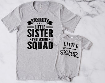 Big Brother Little Sister Shirts: Security Protection Squad Matching Outfits