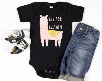 Cute Llama Baby Gift New Baby One Piece Cute Gift Idea New Parents Baby Shower Registry Father's Day Daddy's Little Baby Infant Bodysuit