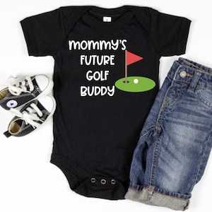 Mommy&#39;s Future Golfing Buddy Bodysuit, Baby Bodysuit Baby Shower Gift, Baby Outfit, Baby Boy Golf Lover, Baby Golf Gift, Golf Mom Gift Golf