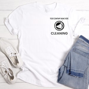 Camiseta con logotipo de empresa de limpieza personalizada, camiseta con logotipo de empresa de limpieza personalizada, camiseta de empresa de limpieza, camiseta de empresa de limpieza de casas, empleada doméstica