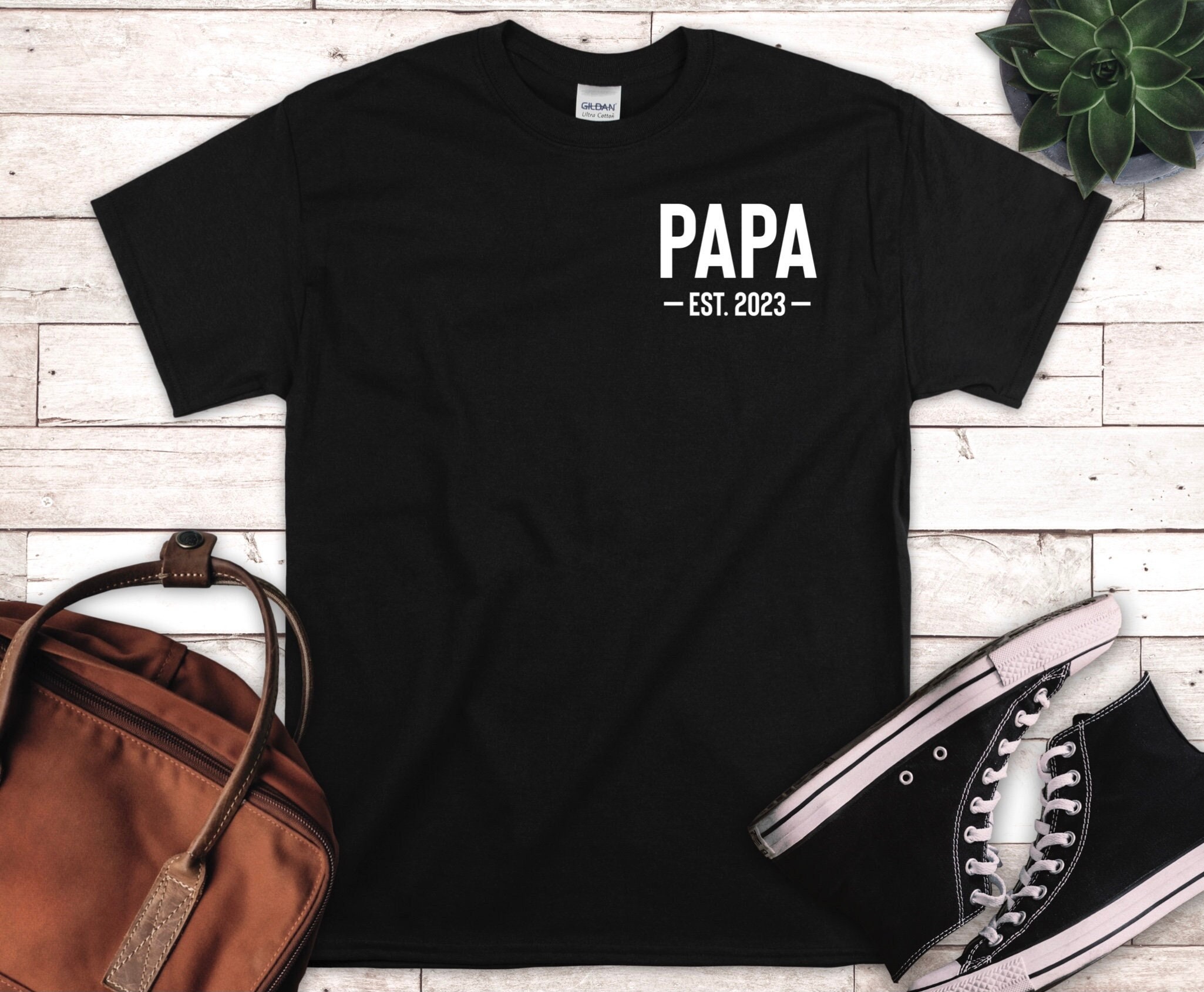 Papa Est 2023 Shirt New Papa Shirt Papa Reveal Gift Baby - Etsy