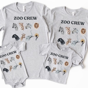Camisa da tripulação do zoológico, camisas combinando com a família, tratador de animais, combinação familiar personalizada, camisa de viagem ao zoológico, camisa de primos, camisa de bebê mamãe irmão irmã