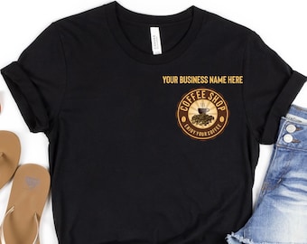 Customized Coffee Shop Logo Shirt, Customized Coffee Logo Shirt, Custom Coffee Shirt, Coffee Business, Coffee Shop Uniform, Coffee Company