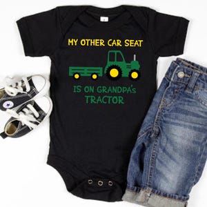 My Other Car Seat Is On My Grandpa&#39;s Tractor Baby Bodysuit One Piece, Cute Farm Baby, Farmer Dad Gift, Farm Pregnancy Announcement, New Baby