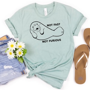 Funny Manatee Shirt, Chubby Mermaids Tee, Cute Manatee Tshirt, Manatee Lover T Shirt, Sea Cow Shirt Womens Animal Shirts Gift For Mom Friend