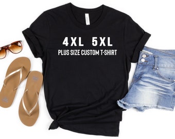 T-shirt unisex taglia PLUS, 2XL 3XL 4XL 5XL T-shirt personalizzate Plus size, T-shirt personalizzata, camicia personalizzata per oversize, ordine personalizzato per camicia Plus size