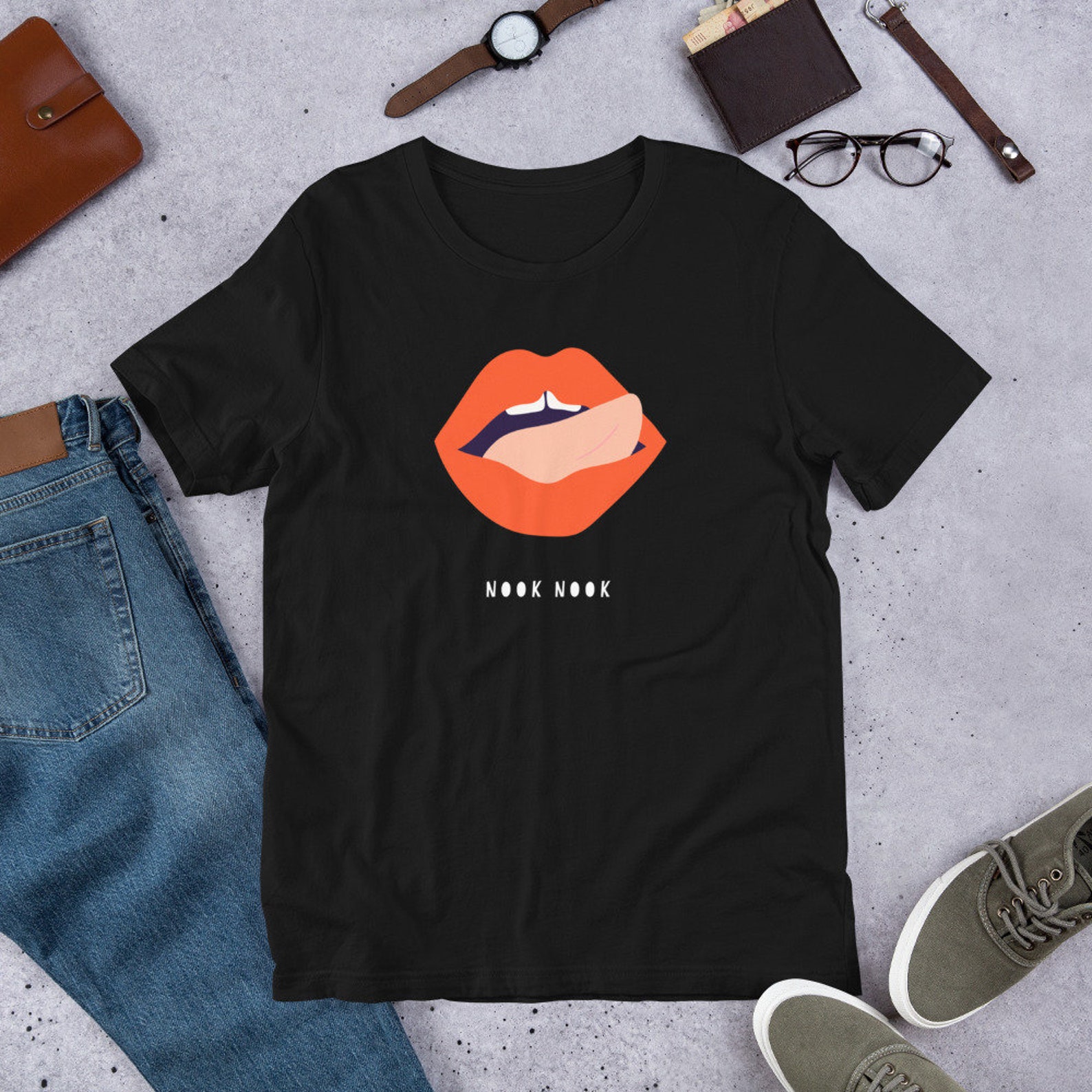 Red Lips Tongue T Shirt ShortSleeve Unisex Lips TShirt Etsy