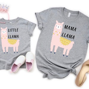 Mommy and Me Shirts, Mama Llama Shirt, Baby Little Llama, Baby Shower Boy Girl Gift, Mom Daughter Matching Shirts, Mother Daughter Outfits