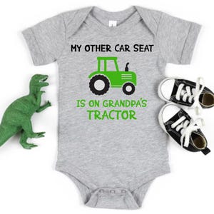 My Other Car Seat Is On My Grandpa&#39;s Tractor Baby Bodysuit One Piece, Cute Farm Baby, Farmer Dad Gift, Farm Pregnancy Announcement, New Baby