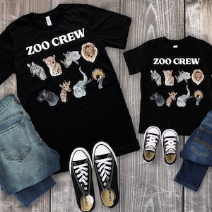 Camisa da tripulação do zoológico, camisas combinando com a família, tratador de animais, combinação familiar personalizada, camisa de viagem ao zoológico, camisa de primos, camisa de bebê mamãe irmão irmã