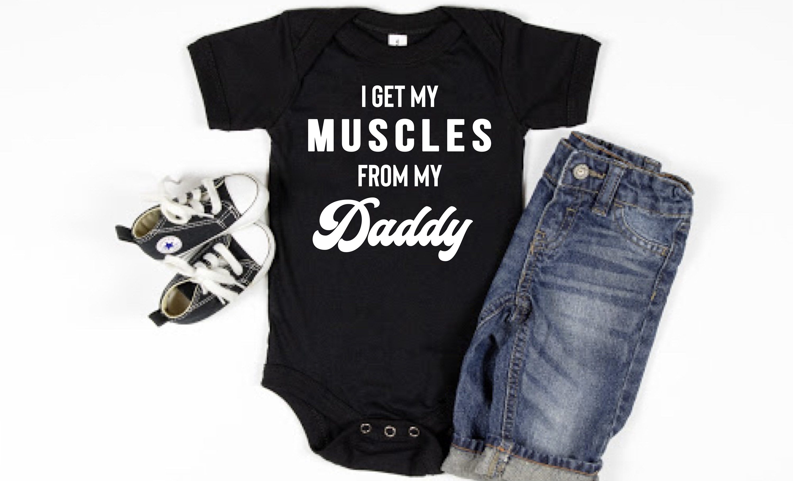 Lift Like Daddy Baby Grow Weightlifting Gym Dad Funny Gifts