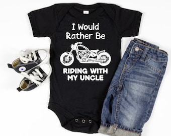 Motorcycle Uncle Baby Bodysuit: Future Riding Buddy Gift