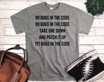 Regalos de ingeniero, camisas de ingeniero Regalos de ingeniero de software 99 errores en el regalo de código para programador de camisas de ingeniero, regalo para computadora de regalo codificador