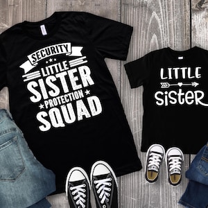 Big Brother Little Sister Shirts, Security Protection Squad, Baby Bodysuits, Matching Sibling Shirts, Outfits, Big Brother Announcement Gift