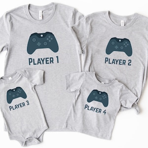Player 1 Player 2 Matching Dad Baby Shirts Infant Bodysuit Romper One Piece Father&#39;s Day Cute Gift for New Gamer Dad Father Son Daughter